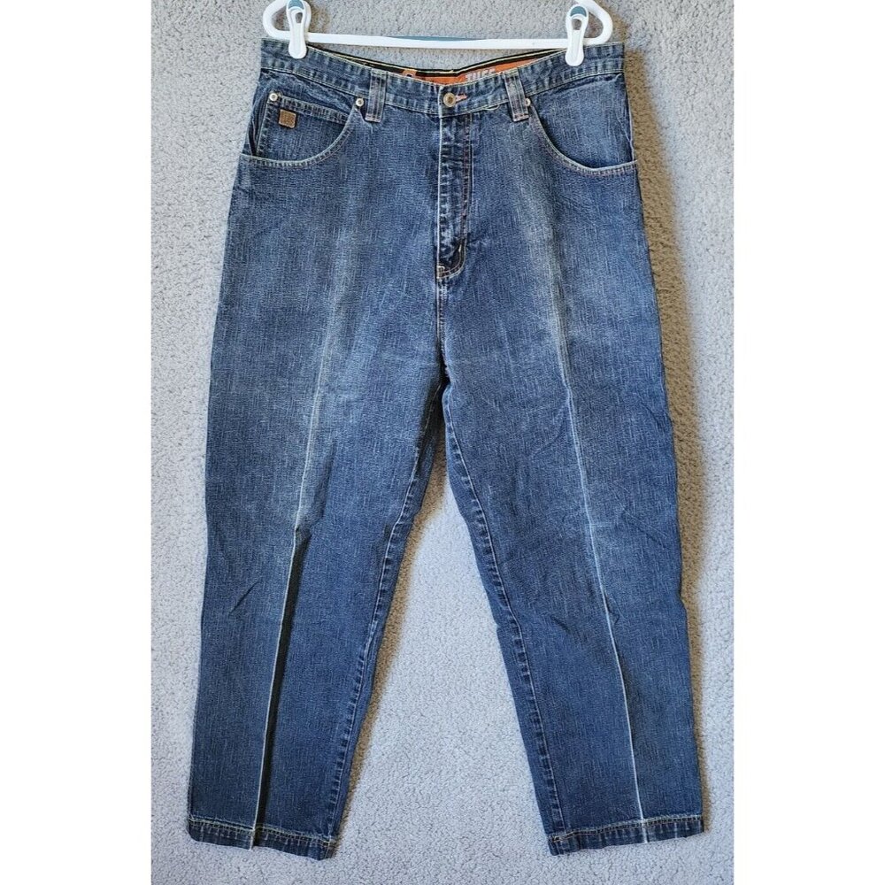 Vintage Y2K TUFF Designs Blue Denim Jeans Size 38 x 34 100% Cotton